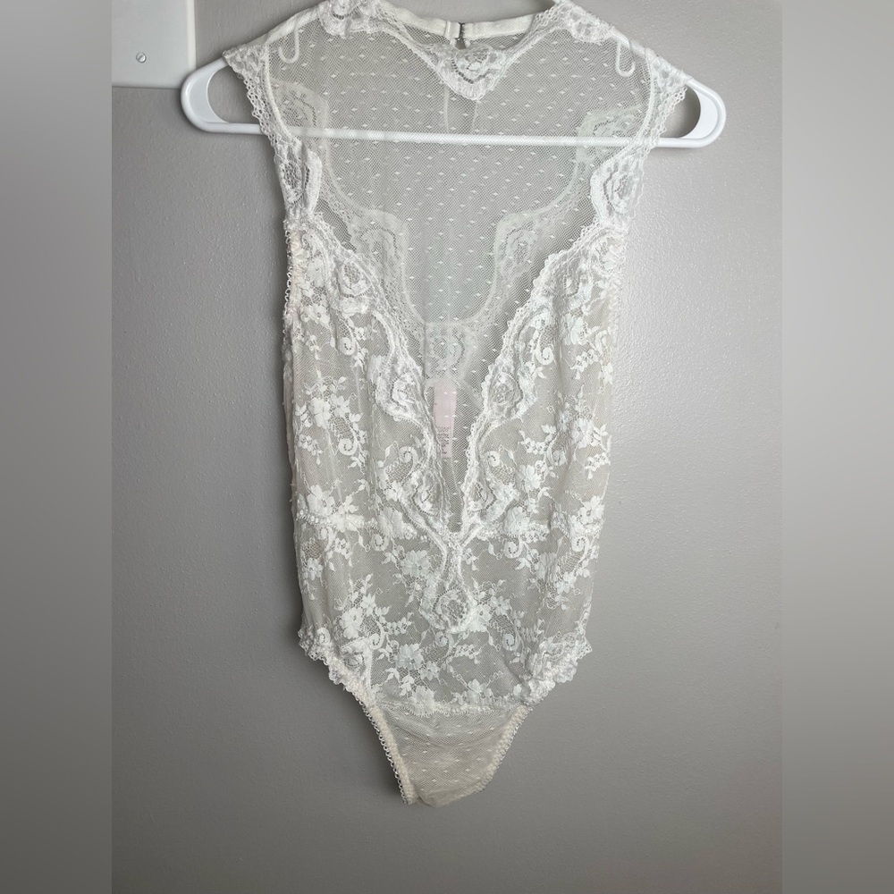 Victoria's Secret Cream Lace Bodysuit Lingerie